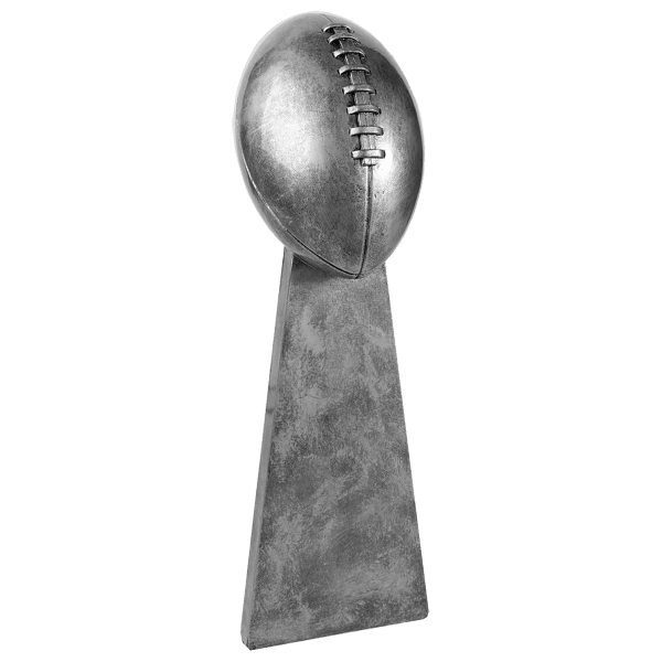 15″ Antique Silver Football Resin