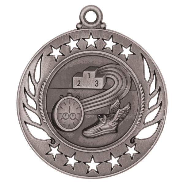 2 1/4″ Antique Silver Track Galaxy Medal