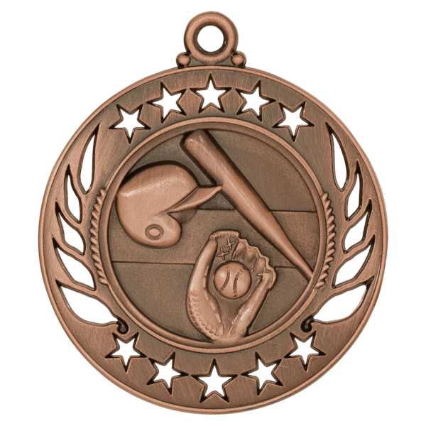 2 1/4″ Antique Bronze Baseball/Softball Galaxy Medal
