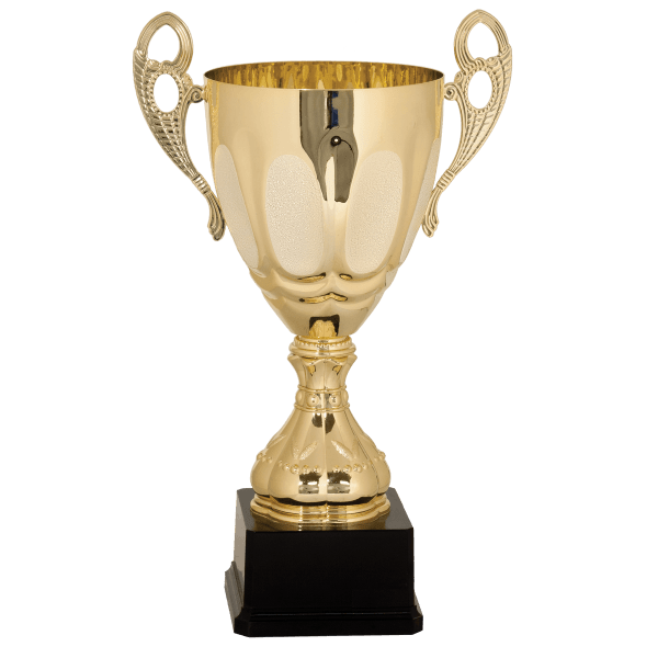 15 3/4″ Gold Completed Metal Cup Trophy on Plastic Base