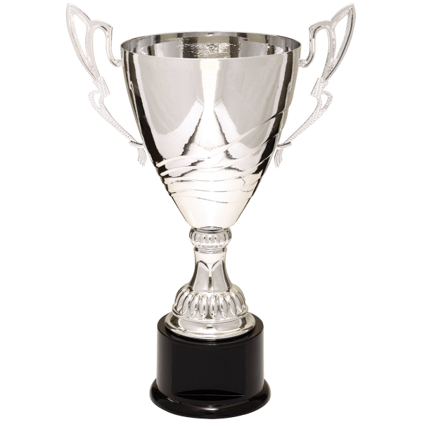 15″ Silver Completed Metal Cup Trophy on Plastic Base