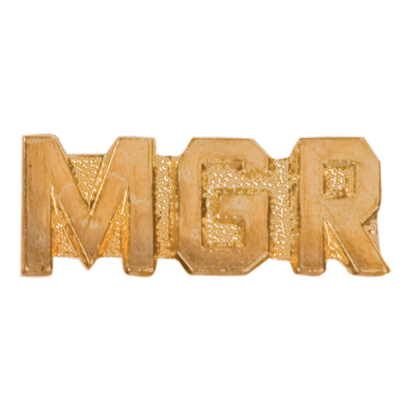 Gold Manager Metal Chenille Letter Insignia