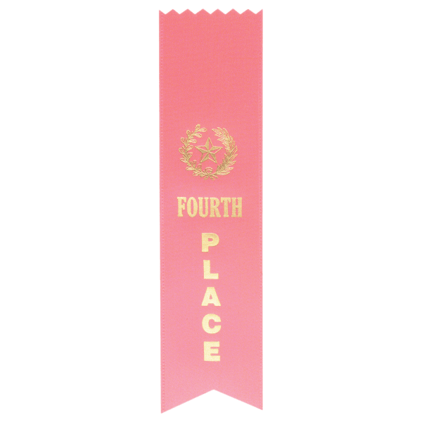 Pink 4th Place Pinked Top Ribbon