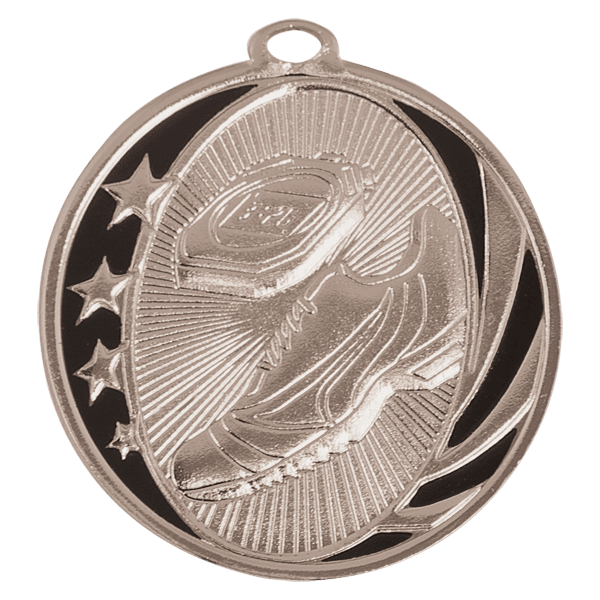 2″ Bright Silver Track Laserable MidNite Star Medal