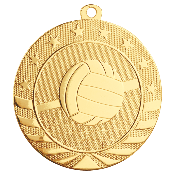 2 3/4″ Bright Gold Volleyball Starbrite Medal
