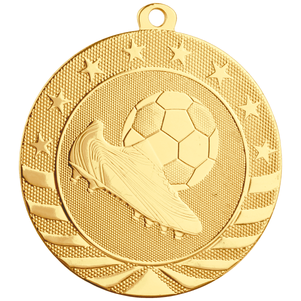 2 3/4″ Bright Gold Soccer Starbrite Medal