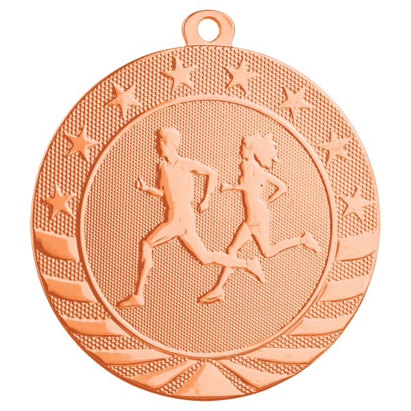2 3/4″ Bright Bronze Cross Country Starbrite Medal