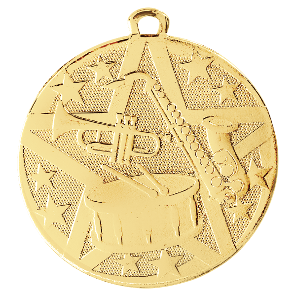 2″ Gold Superstar Band Medal