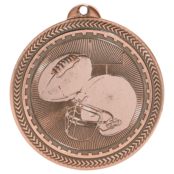 2″ Antique Bronze Football Laserable BriteLazer Medal