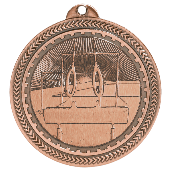 2″ Antique Bronze Gymnastics Laserable BriteLazer Medal