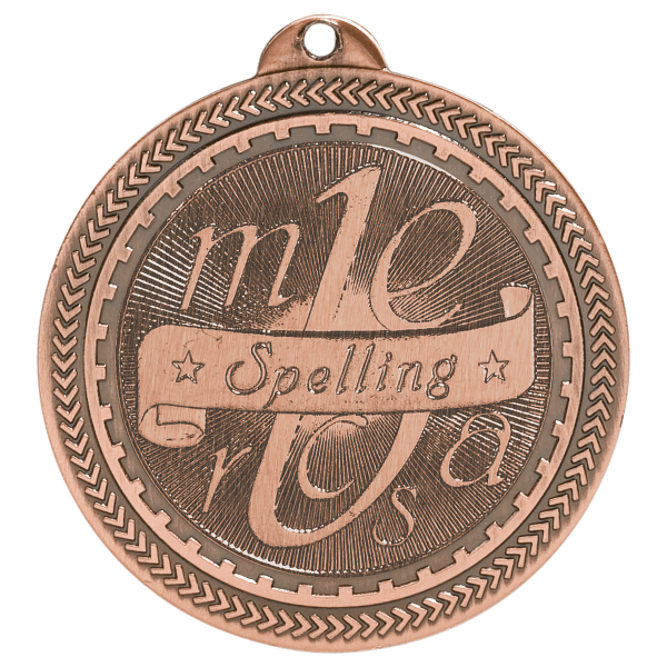 2″ Antique Bronze Spelling Laserable BriteLazer Medal