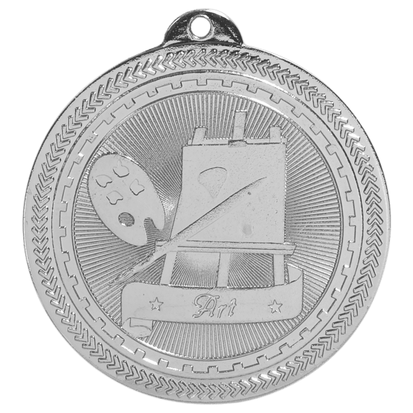 2″ Bright Silver Art Laserable BriteLazer Medal