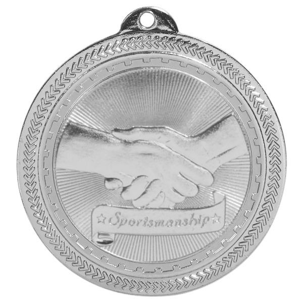 2″ Bright Silver Sportsmanship Laserable BriteLazer Medal