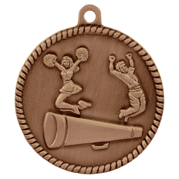 2″ Antique Bronze Cheer High Relief Medal