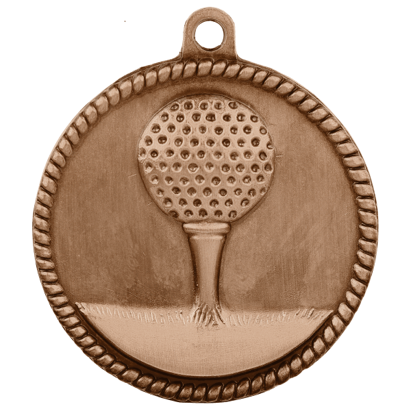 2″ Antique Bronze Golf High Relief Medal