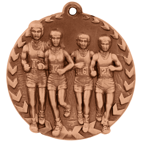 1 3/4″ Antique Bronze Cross Country Millennium Medal