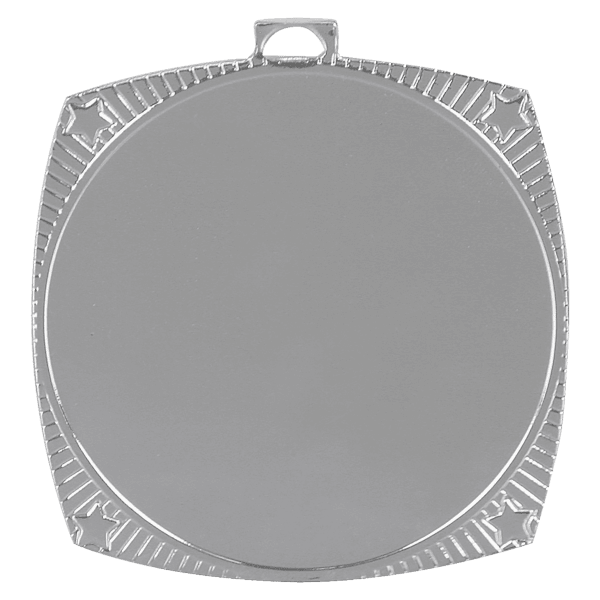 2 1/8″ Bright Silver Square Star 2″ Insert Holder Medal