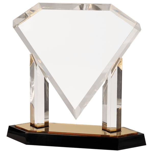 10 3/4″ Gold Floating Diamond Acrylic
