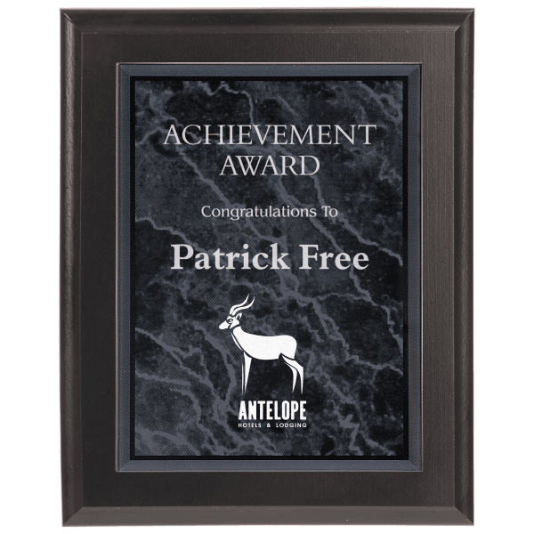 6″ x 8″ Black Marble Acrylic Plaque Plate