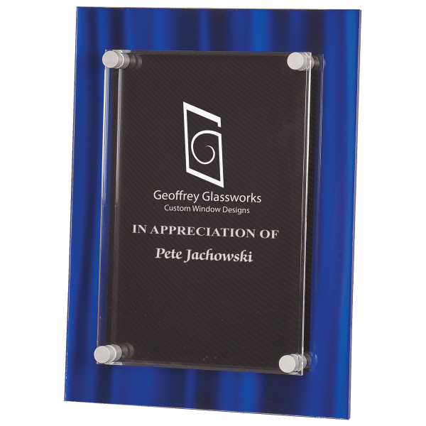 9″ x 12″ Blue Velvet Stand-Off Acrylic Plaque