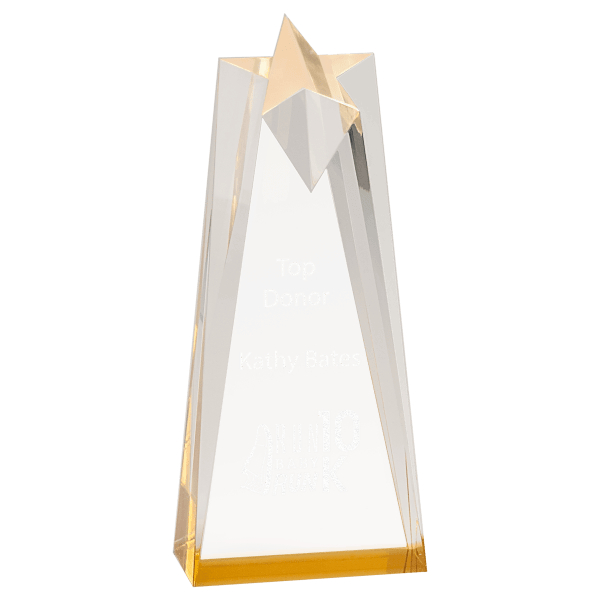 3 1/2″ x 8″ Gold Sculpted Star Acrylic