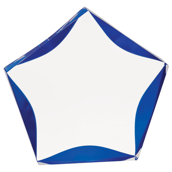 7″ Clear/Blue Luminary Star Acrylic