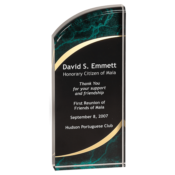 3 1/2″ x 8″ Green Marble Rounded Acrylic