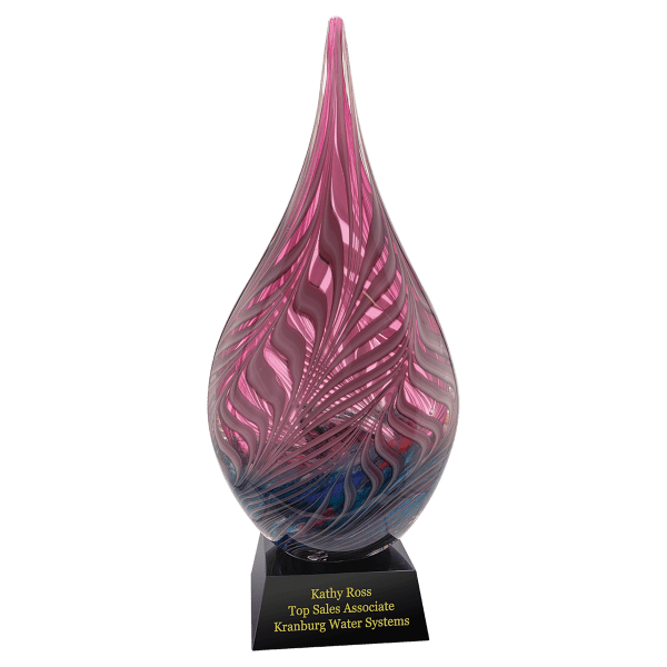 16 1/2″ Multi-Color Hollow Raindrop Art Glass