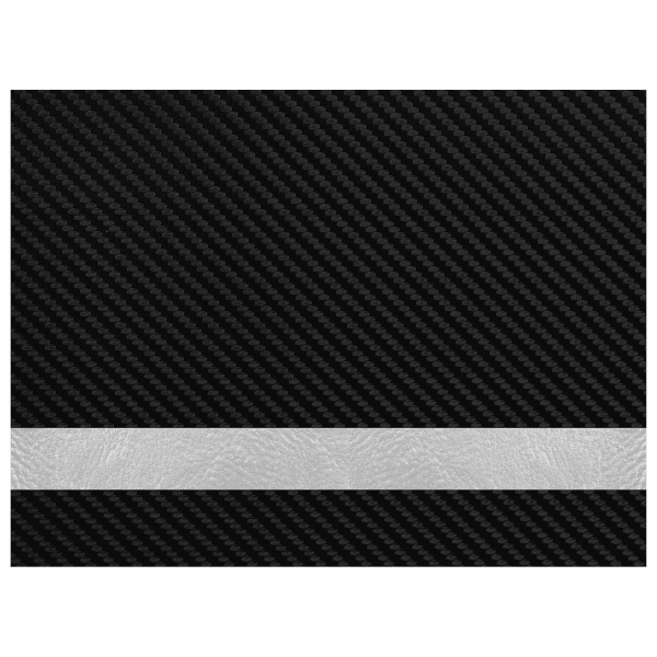 12″ x 24″ Black Carbon Fiber/Silver Laserable Leatherette Sheet Stock with Kota Pro Adhesive