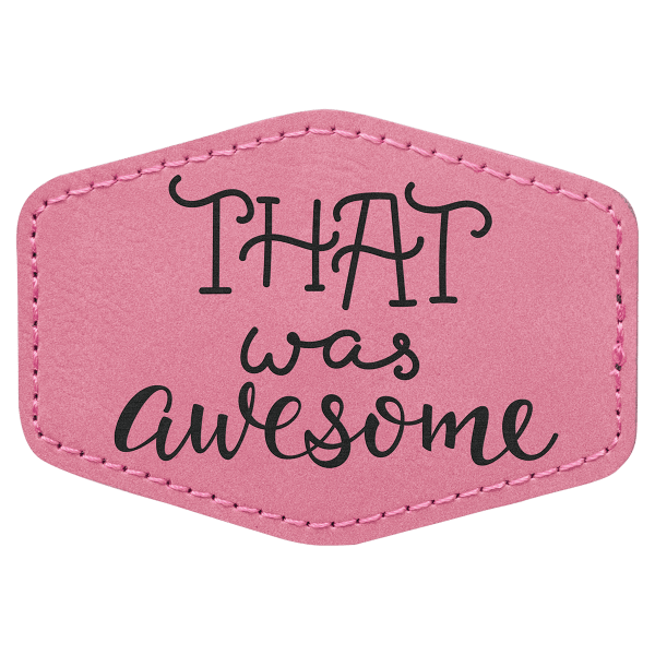 3 1/2″ x 2 1/2″ Pink Laserable Leatherette Hex Patch with Kota Pro Adhesive