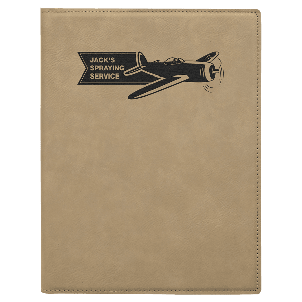 7″ x 9″ Light Brown Laserable Leatherette Small Portfolio with Notepad