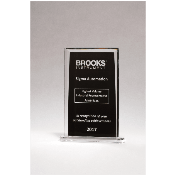 6 3/4 x 10 1/4″ Rectangular Glass Award with Black Silkscreened Center