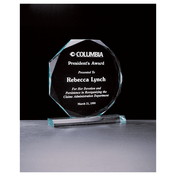 6″ x 6 3/4″ Octagon Series Jade Acrylic Award