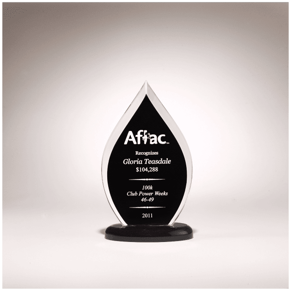 4 1/2″ x 7 3/4″ Flame Series Clear Acrylic with Black Silk Screened Back
