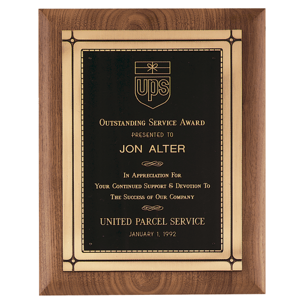 11″ x 14″ American Walnut Plaque with Antique Bronze Casting & High Quality Phoenix Frame Casting