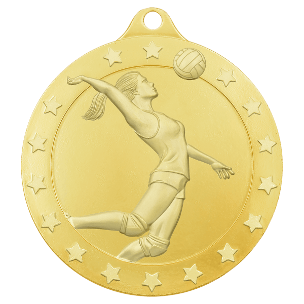 Gold 2″ Radiance Female Volleyball Medal