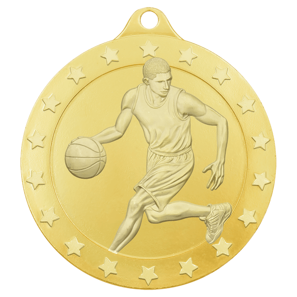 Gold 2″ Radiance Male Basketball Medal