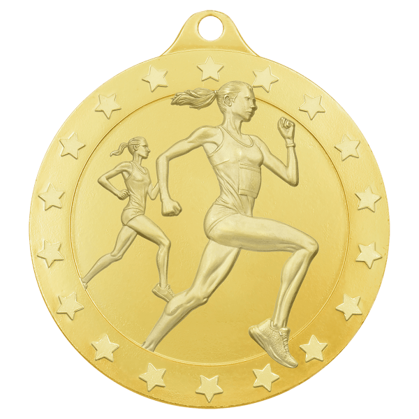 Gold 2″ Radiance Female Cross Country Medal