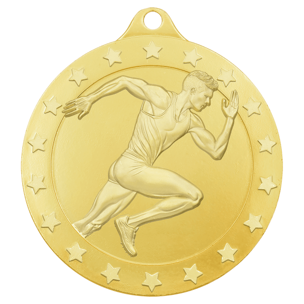 Gold 2″ Radiance Male Track Medal