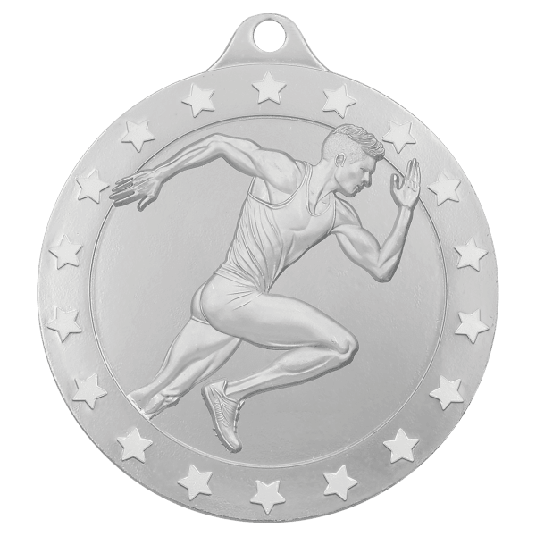 Silver 2″ Radiance Male Track Medal