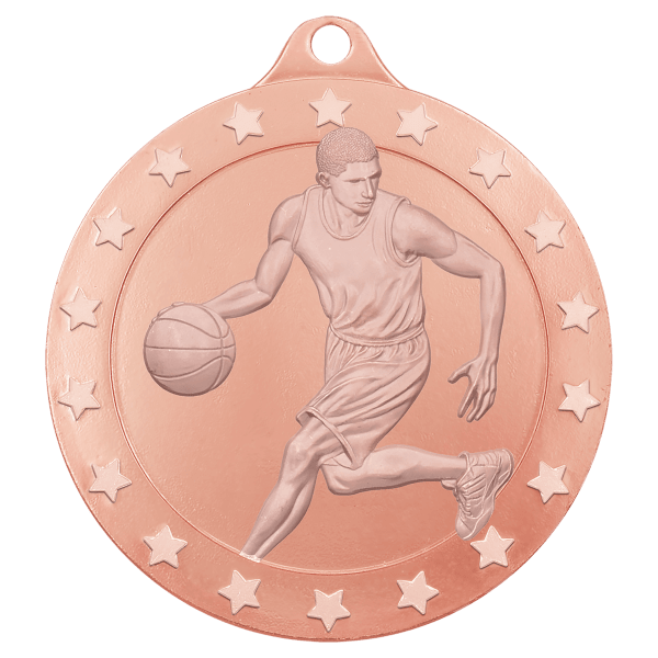Bronze 2″ Radiance Male Basketball Medal