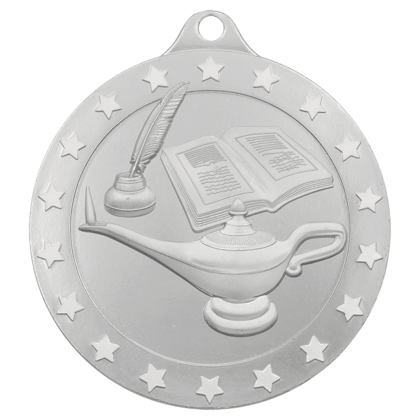 Silver 2 3/4″ Radiance Lamp of Knowledge Medal