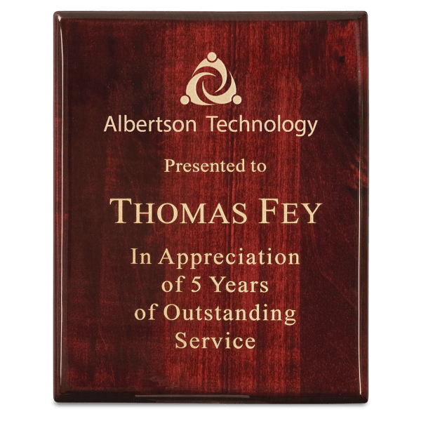 8″ x 10″ Premium Rosewood Piano Finish Plaque