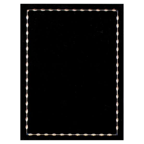 6″ x 8″ Laser Engravable Brass Plated Steel Jewel Carved Plate with Four Holes