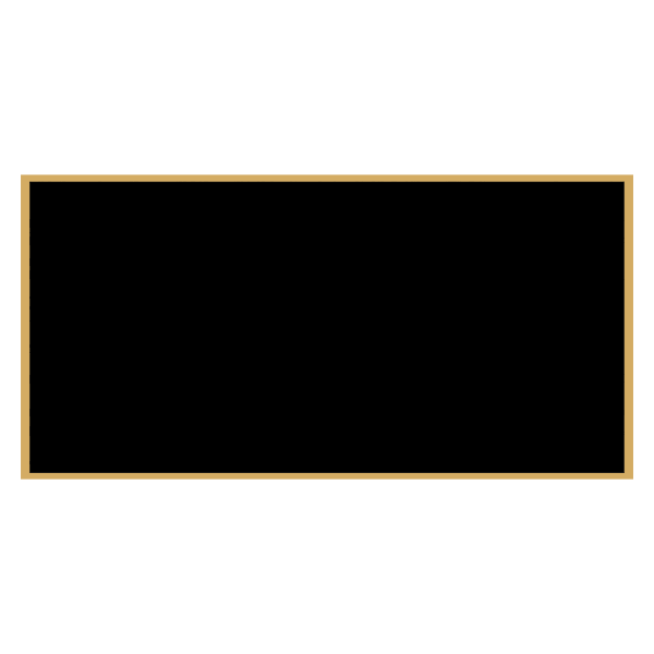 1 1/2″ x 3″ Black Laserable Brass Plaque Plate with Gold Border