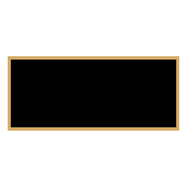 1″ x 2 1/4″ Black Laserable Brass Plaque Plate with Gold Border
