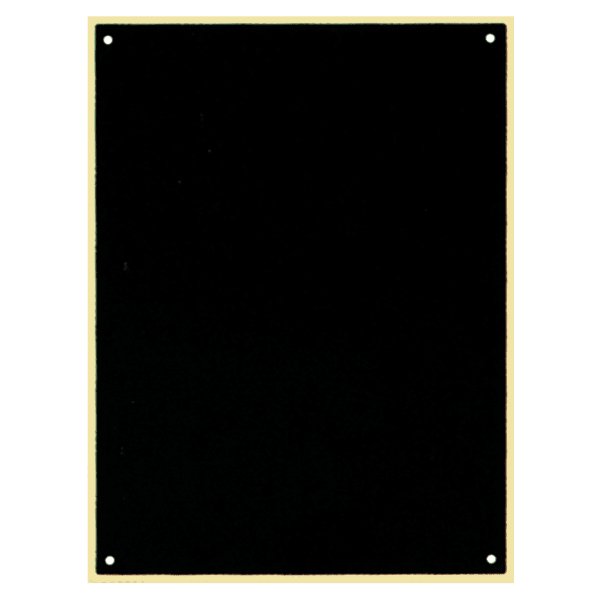 4 1/2″ x 10″ Black Laserable Brass Plate with Thin Gold Border and 4 Holes