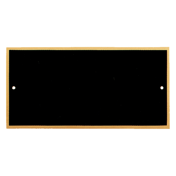 3″ x 6″ Black Laserable Brass Plate with Gold Border and 2 Holes