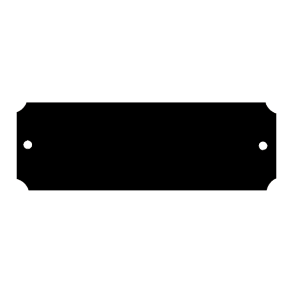 1″ x 2″ Laserable Black Brass Plate with Notched Corners and Two Holes