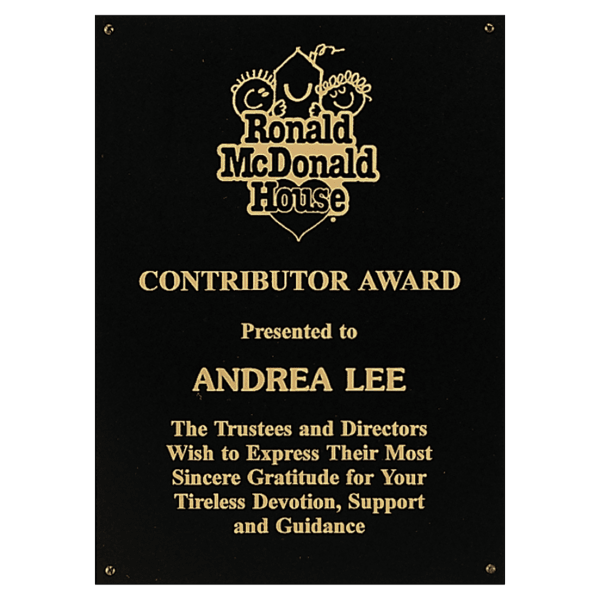 4 1/4″ x 6 1/4″ Black Laserable Brass Plaque Plate with Four Holes